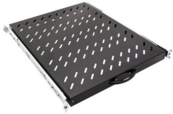 19" police 1U, výsuvná, 565mm, max. 25kg, černá
