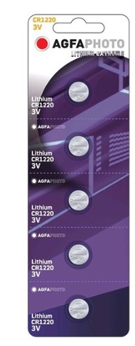 AgfaPhoto knoflíková lithiová baterie CR1220, blistr 5ks