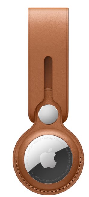 AirTag Leather Loop - Saddle Brown