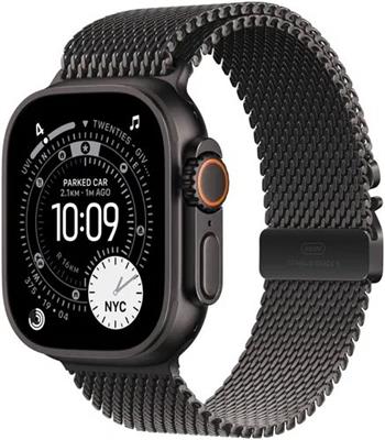 Apple Watch Ultra 3 (2025) 49mm Černý titan s černým titanovým milánským tahem M