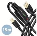 AXAGON ADR-215B, USB 2.0 A-M -> B-M aktivní propojovací / repeater kabel, 15m
