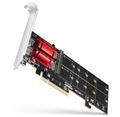 AXAGON PCEM2-ND, PCIe x8 řadič - 2x M.2 NVMe M-key slot, RAID, podpora desek bez bifurkace, vč. LP