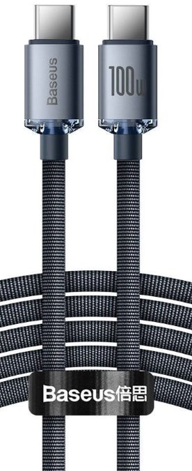 Baseus CAJY000701 Crystal Shine Series Datový Kabel USB-C - USB-C 100W 2m Black