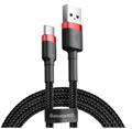 Baseus datový kabel Cafule USB-C 2m 2A červeno-černý