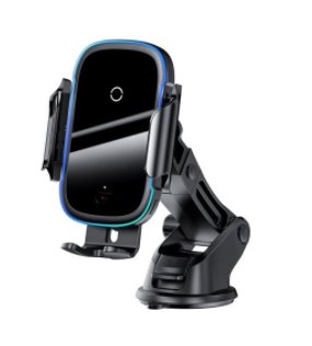 Baseus Light Electric držák do auta s bezdrátovým nabíjením 15W černá