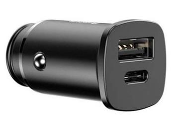 Baseus Rychlonabíječka do auta USB/USB-C QC 30W černá