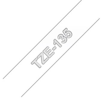 Brother TZe-135, průsvitná / bílá (12mm, laminovaná)