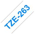 Brother TZe-263, bílá / modrá (36mm, laminovaná)