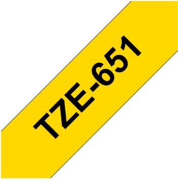 Brother TZe-651, žlutá / černá (24mm, laminovaná)