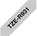 Brother TZe-R931, stříbrná / černá (12mm, textilní)