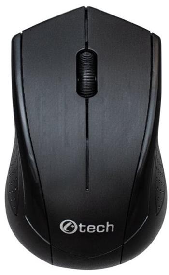 C-TECH myš WLM-07, černá, bezdrátová, 1200DPI, 3 tlačíteka, USB nano receiver