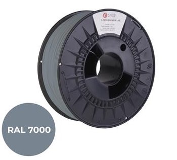 C-TECH PREMIUM LINE, PETG, veverčí šedá, RAL7000, 1,75mm, 1kg