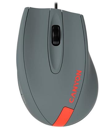 CANYON M-11, drátová, 1000 dpi, 3tl., USB myš, šedo-červená