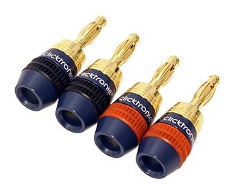 Clicktronic Konektory "banánek" pro reproduktory, set 2x 2ks, zlacené