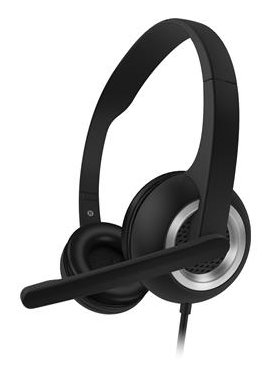 CONNECT IT HOME & OFFICE náhlavní sluchátka s mikrofonem, ČERNÁ
