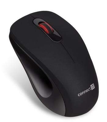 CONNECT IT "MUTE" bezdrátová optická tichá myš, USB, (+ 1x AA baterie zdarma), černá