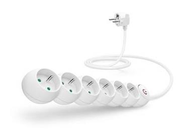 CONNECT IT prodlužovací kabel 230 V, 6 zásuvek, 5 m, s vypínačem (bílý)