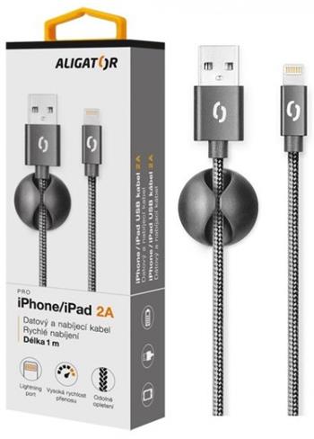 Datový kabel ALIGATOR PREMIUM 2A, Lightning černý