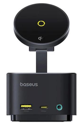 Dokovací stanice 7v1 Baseus MagPro 100W/15W Qi2, 2xUSB-C, 2xUSB, 1xHDMI, SD/microSD slot černá