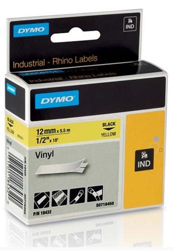 DYMO páska 18432, S0718450 černá na žluté 5.5m, 12mm