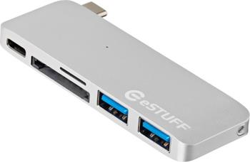 eSTUFF USB-C Slot-in Hub Silver