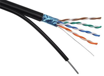 FTP kabel cat.5e drát (solid) Solarix (klubo 305m), venkovní samonosný