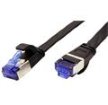 FTP patchkabel kat. 6a, plochý, 1,5m, černý