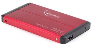Gembird case pro 2.5'' SATA disk - USB 3.0, červený hliník, HDD/SSD