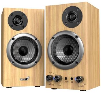 GENIUS SP-HF520BT, 2.0, Bluetooth, 20W reproduktory světlé dřevo