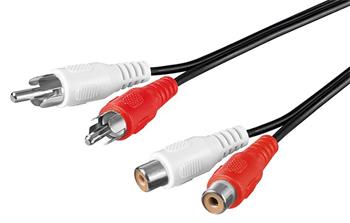 Kabel prodlužovací 2x cinch M/F, stereo, 3m