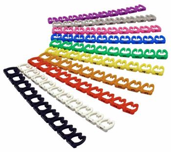 Kabelový značkovač 10x10, čísla 0-9, 10 barev, 5-6,5mm