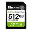 Kingston paměťová karta 512GB Canvas Select Plus Gen 3 SDXC 150R U1 UHS-I C10 V10