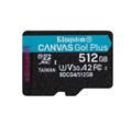 Kingston paměťová karta 512GB microSDXC Canvas Go Plus Gen4 A2 U3 V30 Card