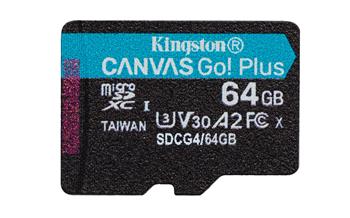 Kingston paměťová karta 64GB microSDXC Canvas Go Plus Gen4 A2 U3 V30 Card