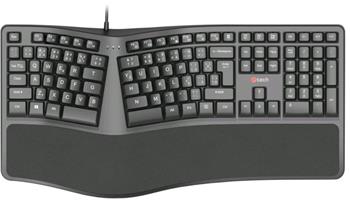 Klávesnice C-TECH KB-113E USB, ERGO, černá, CZ/SK