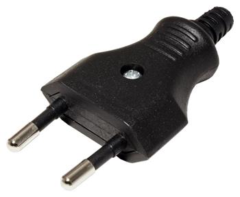 Konektor síťový 250V/2,5A, samec, CEEE 7/16, na kabel, černý