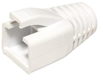 Krytka konektoru. RJ45 na kulatý kabel 8mm, s ochranou západky, 10ks, bílý