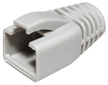 Krytka konektoru. RJ45 na kulatý kabel 8mm, s ochranou západky, 10ks, šedý