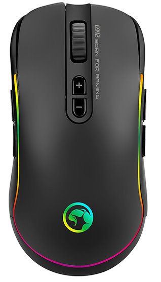 Marvo Myš G942, 10000DPI, optika, 10tl., drátová USB, černá, herní, RGB podsvícení