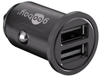 Napájecí 12/24V autoadaptér na 2x USB 4,8A černý ppadapter-127