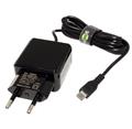 Napájecí adapter síťový (230V) - USB 5V/3A, microUSB(M), černý