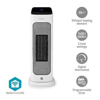 Nedis HTFA20WTW SmartLife Keramický topný ventilátor
