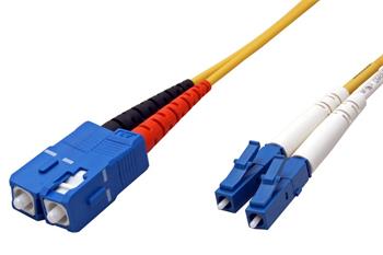 Optický patchkabel LC-SC 9/125 (single mode), duplex, OS2, bezhalogenový, 10m