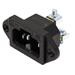 Panelový konektor síťový C16 samec, 250V/10A, černý