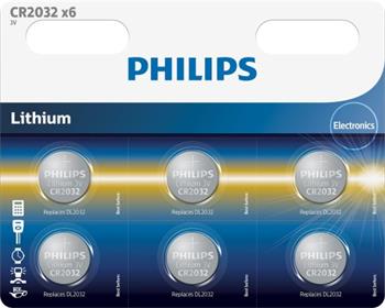 Philips baterie CR2032 - 6ks