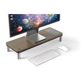Podstavec pod monitor, dockovací stanice a bezdrátová nabíječka, prostor pro klávesnici, šedý + tmavý dřevodekor, ocel-p
