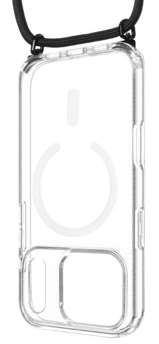 Pouzdro FIXED MagPure Neck s černou šňůrkou na krk pro Apple iPhone 17 Pro