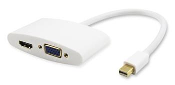 PremiumCord adaptér Mini DisplayPort - HDMI + VGA , FULL HD 1080p