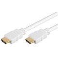 PremiumCord HDMI High Speed + Ethernet kabel, bílý, zlacené konektory, 5m