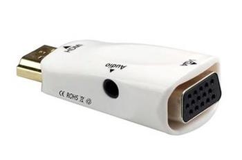 PremiumCord převodník HDMI na VGA + audio, bílý